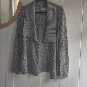 Jones New York Sport Knit Cardigan in Cotton & Acrylic , Open with Shawl  Design